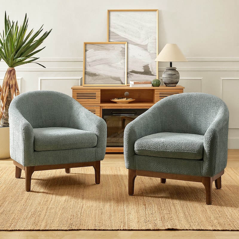 Joseph Mordern Boucle Armchair Chair Set Of 2 By HULALA HOME - Sage