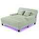preview thumbnail 53 of 57, 57-In Chenille Upholstered Chaise Lounge with Adjustable Backrest & LED Light Strip