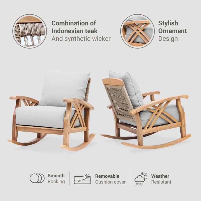 Cambridge Casual Carmel 4-Piece Indonesian Teak Patio Conversation Set