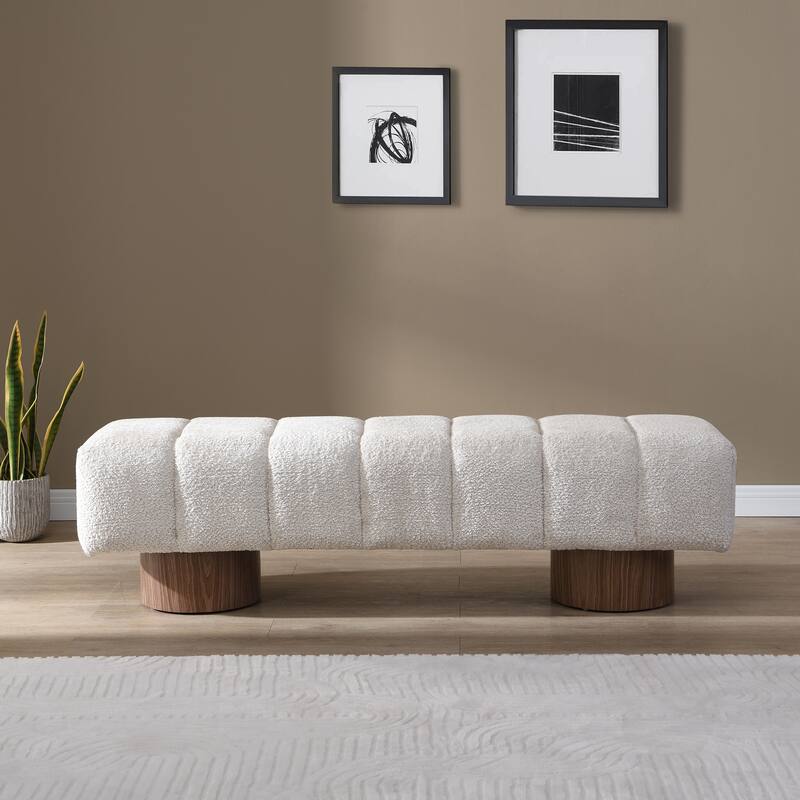 Christopher Knight Home - Daniel Upholstered Dining Bench, No-Assembly Entryway & Bedroom Ottoman with Sturdy Wood Legs