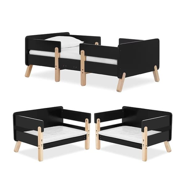 slide 2 of 24, Dream On Me Osko Convertible Toddler Bed Black