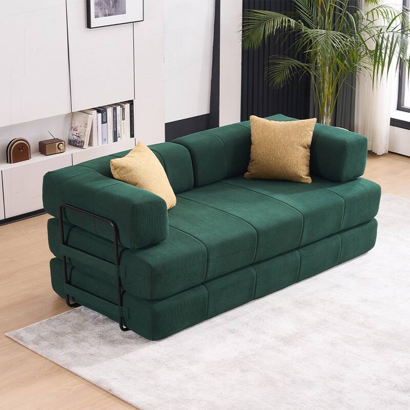 Versatile Convertible Sofa Bed with Plush Pillows for Any Living Space