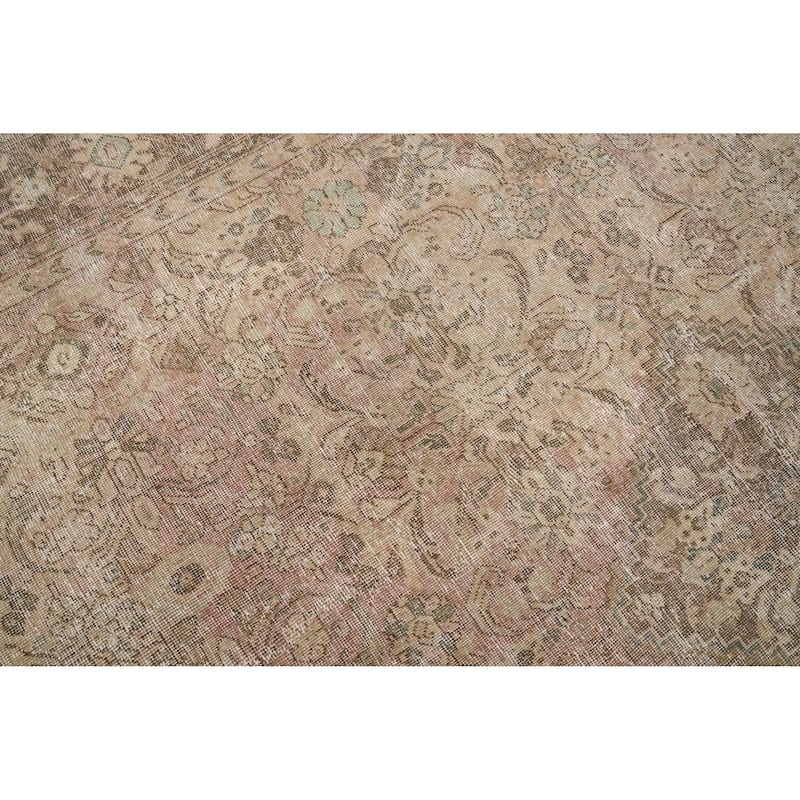 Hand Knotted Oriental 100% Wool Carpet Traditional Floral Beige & Ivories Mahal Area Rug - 13' 1'' X 9' 4''