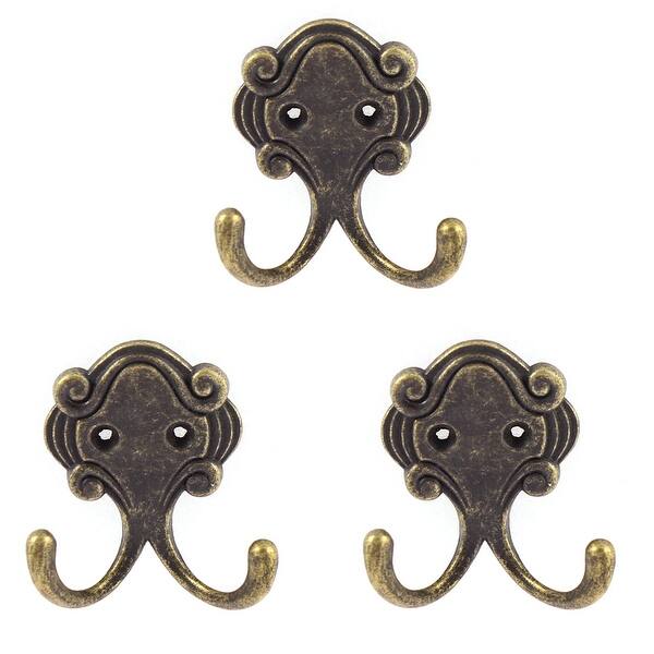 Vintage Style Wall Mounted Dual Hooks Clothes Coat Hanger Rack 3