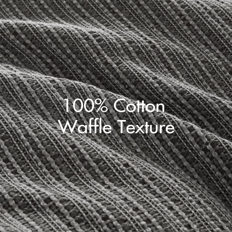 GDF Studio - Rowena Waffle Washed Cotton 3-Piece Comforter Set with Soft Textured Design