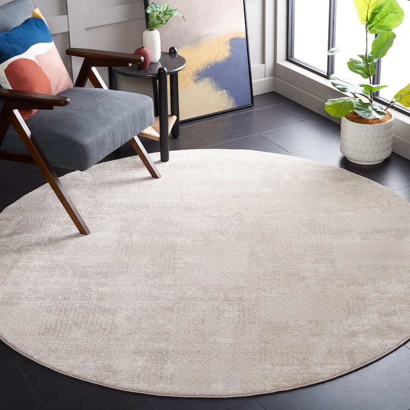 SAFAVIEH Continental Jasone Modern Rug - 6'7" Round - Ivory/Beige