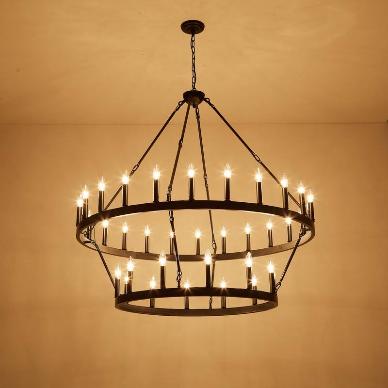 Wagon Wheel Chandelier Collection - Rustic Farmhouse Lighting for Every Space