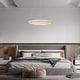 preview thumbnail 9 of 9, Modern 1-Light White Round LED Chandelier Minimalist Pendant Lights for Dining Room - 17.5" D x 61.5" H