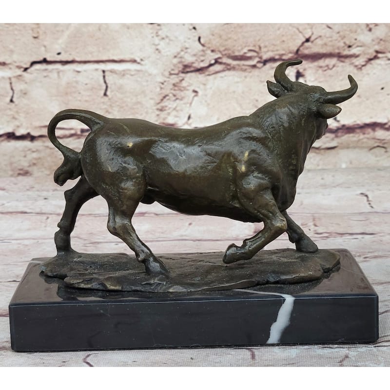 Hot Cast Bronze Trotting Spanish Bull Bronze Sculpture Statue Original Art