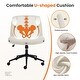 preview thumbnail 6 of 6, Criss Cross Legged Chairs with Wheels, Upholstered Fabric Home Office Desk Seating, Adjustable Swivel Vanity Boucle - N/A