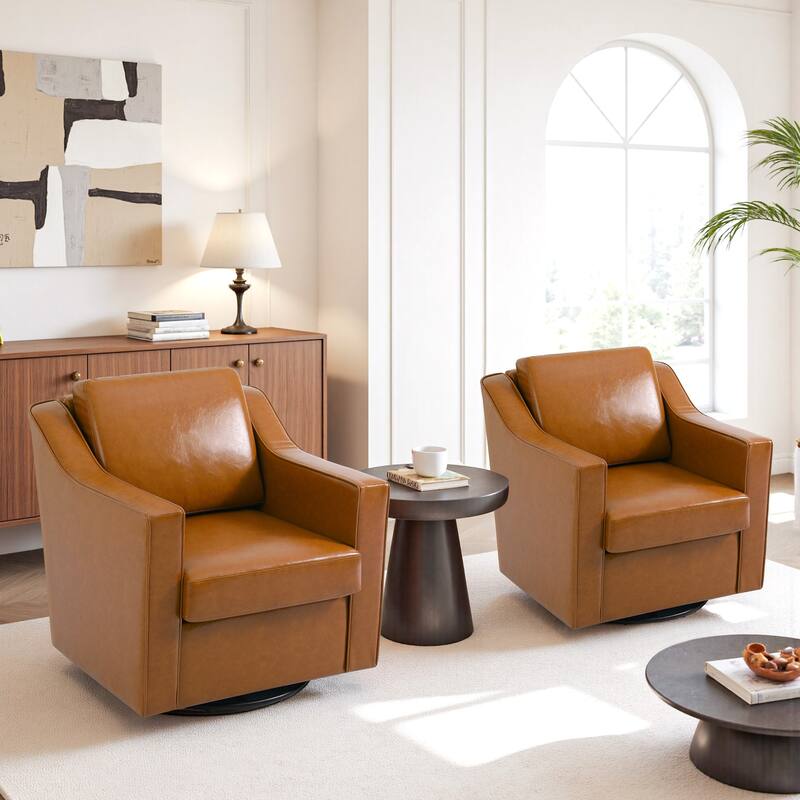 Modern Swivel Upholstered Armchair Accent chair Set of 2