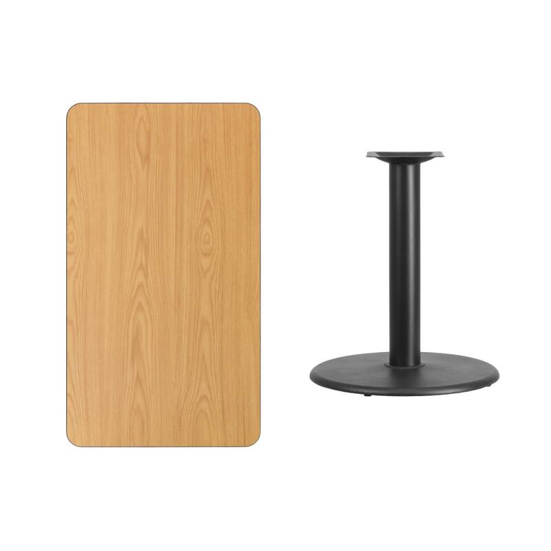 24'' x 42'' Rectangular Laminate Table Top with 24'' Round Table Height Base