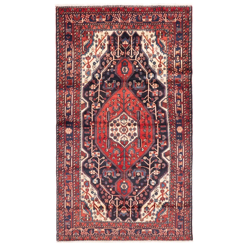 ECARPETGALLERY Hand-knotted Anatolian Vintage Dark Navy Wool Rug - 5'2 x 9'3