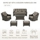 preview thumbnail 59 of 105, Murphy Outdoor Wicker Patio Outdoor Sofa Swivel Chair Coffee Table