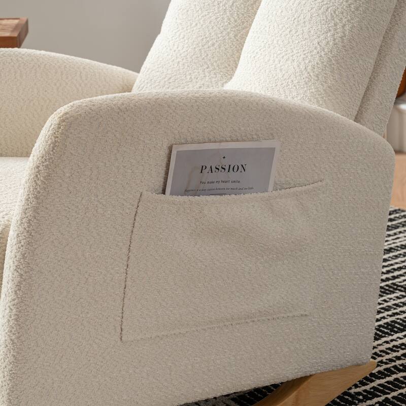 Accent Rocking Chair with Footrest and High Back