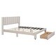 preview thumbnail 26 of 50, Gray Full Velvet Upholstered Bed with Large Storage Drawer - Luxurious Design