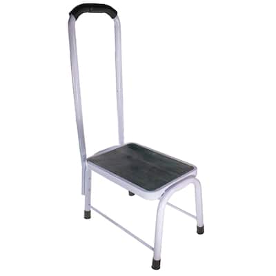 As Seen on TV Medical Footstool Support Step w/ Support Handle Home & Bathroom Safety Aid - Black - White