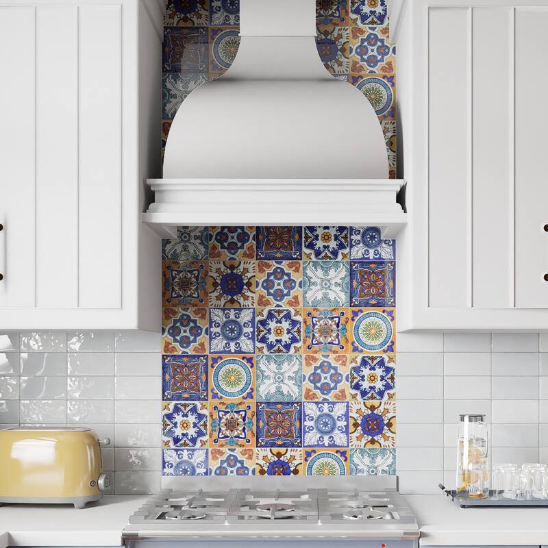 Merola Tile Provincial Deco Cabeca 6" x 6" Porcelain Wall Tile - (1 Tile)