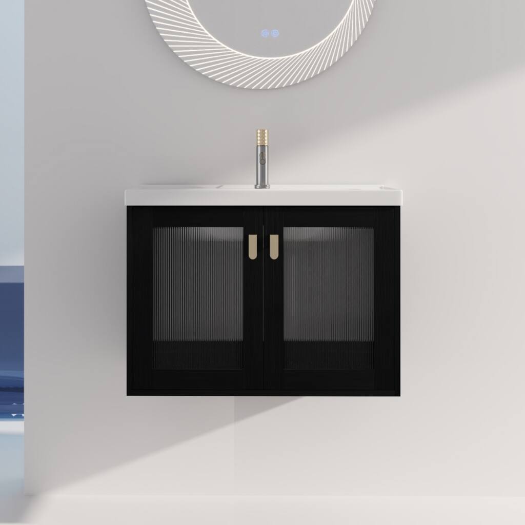 28" Wall-Mounted Bathroom Vanity With Sink