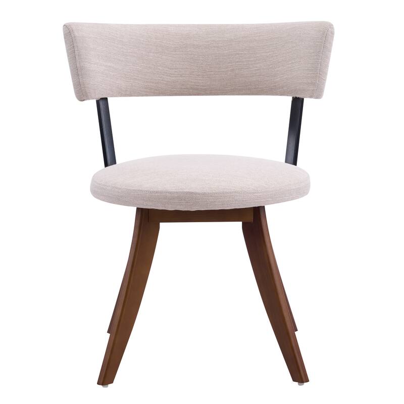 Christopher Knight Home - Modern Upholstered Rubber Wood Dining Chairs with Curved Back