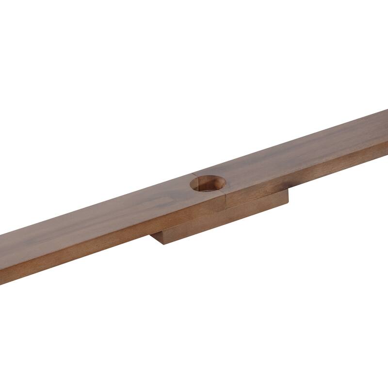 5-Piece Outdoor Acacia Wood Dining Set with Rectangular Table and Umbrella Hole for Family Gatherings