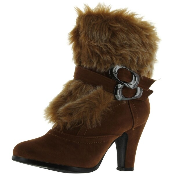 womens ankle boots with fur trim