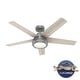 preview thumbnail 2 of 17, Hunter 52" Burroughs Ceiling Fan w/ LED Light Kit, Handheld Remote - Transitional, Industrial