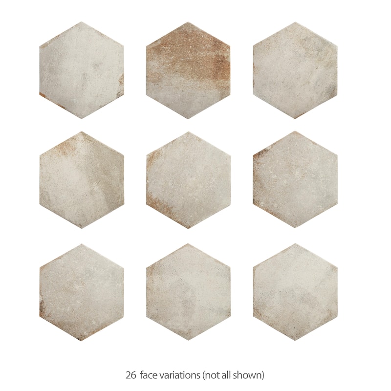 Merola Tile D'Anticatto Hex Bianco 11" x 12-3/4" Porcelain Floor and Wall Tile