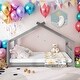 preview thumbnail 1 of 28, Full Size Playhouse Design House Bed Wood Bed,Solid Construction For Bedroom Grey