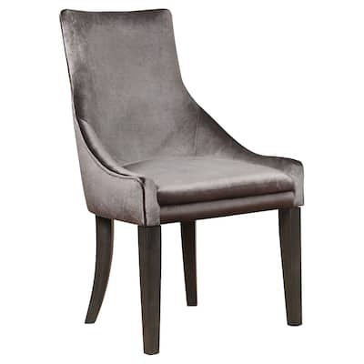 Phelps Grey Velvet Upholstered Dining Side Chair (Set of 2)