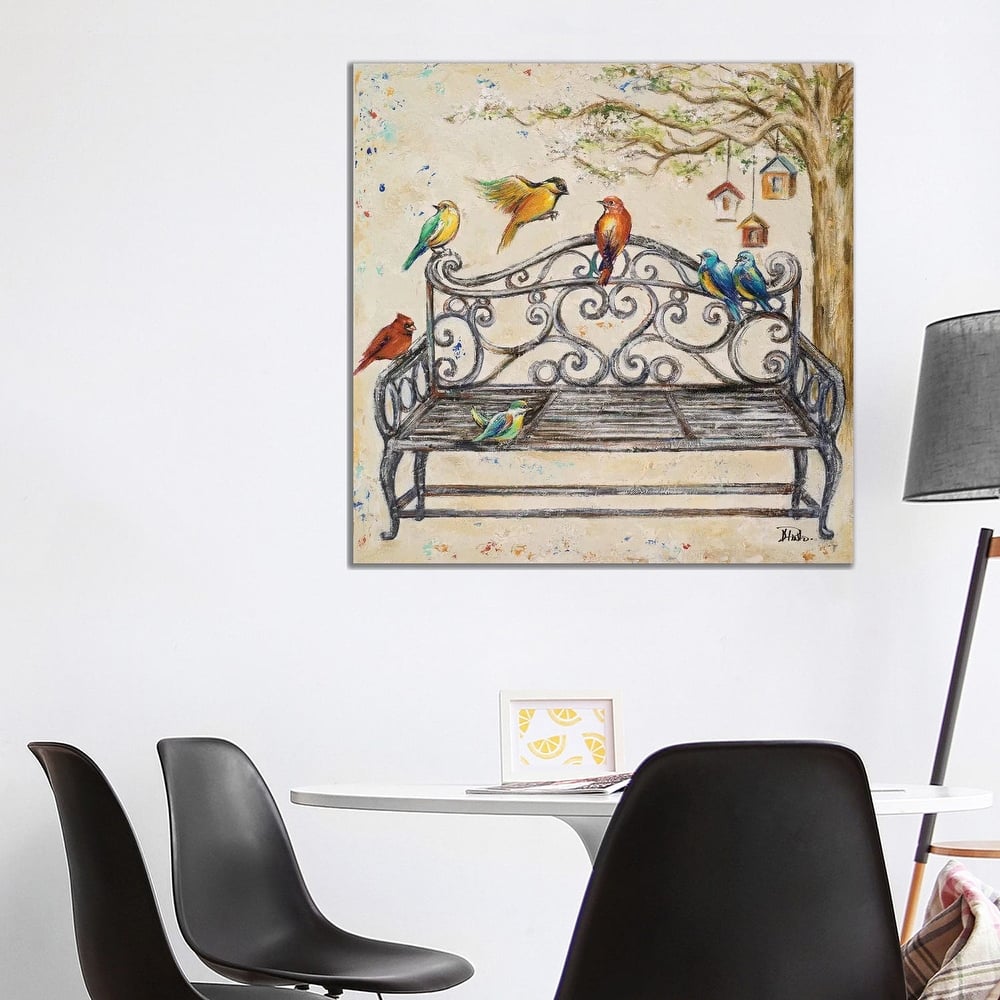 iCanvas "Birds on the Bench" by Patricia Pinto Canvas Print