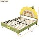 preview thumbnail 4 of 10, Full Size Upholstered Platform Bed with Sunflower Shaped Headboard, Cute Bedframe w/Wood Slats Support for Kids Girls Boys Green