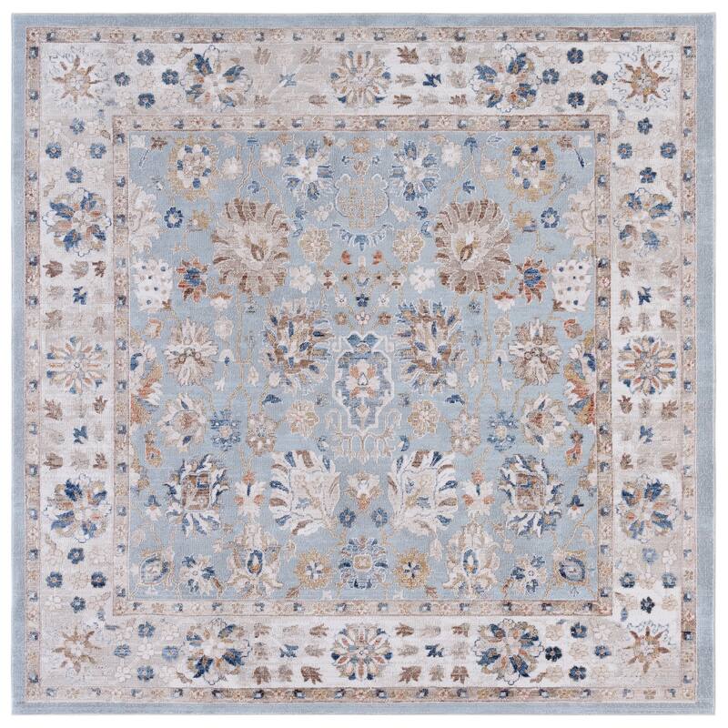 SAFAVIEH Elwood Mariyka Traditional Rug - 6'5" Square - Light Blue/Beige