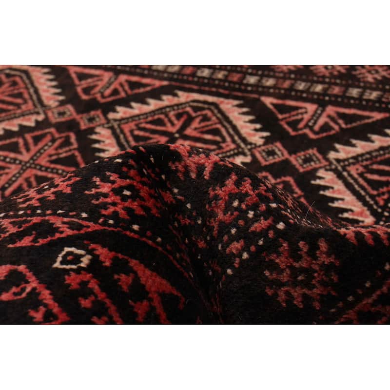 ECARPETGALLERY Hand-knotted Royal Baluch Black Wool Rug - 3'8 x 6'7