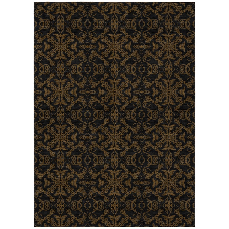 HomeRoots Medallion Transitional Rectangle Outdoor Rug