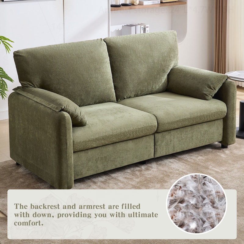 Comfortable Down-Filled Sofa for Living Room and Bedroom, Enhancing Home Style