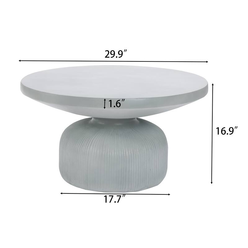 Light Grey MgO Indoor and Outdoor Round Coffee Table