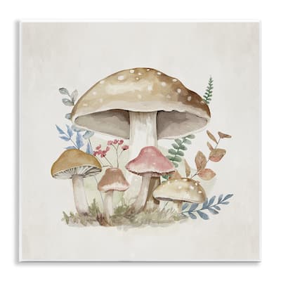 Stupell Neutral Cottage Mushrooms Wall Plaque Art Design By Mollie B.
