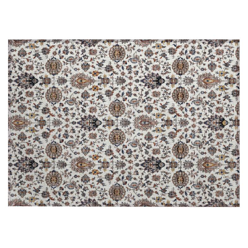 Machine Washable Indoor/Outdoor Traditional Persian Chantille Rug