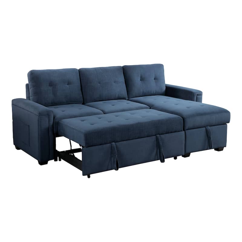 Scarlett Textured Fabric Sectional Sofa with Reversible Chaise