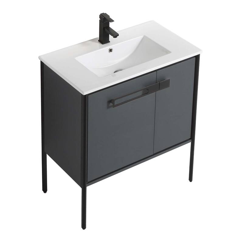 Fine Fixtures Oakville Bathroom Vanity with White Ceramic Sink
