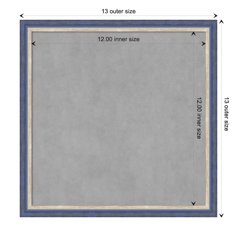 Amanti Art Theo Blue Narrow Framed Magnetic Board - Board Size 12x12