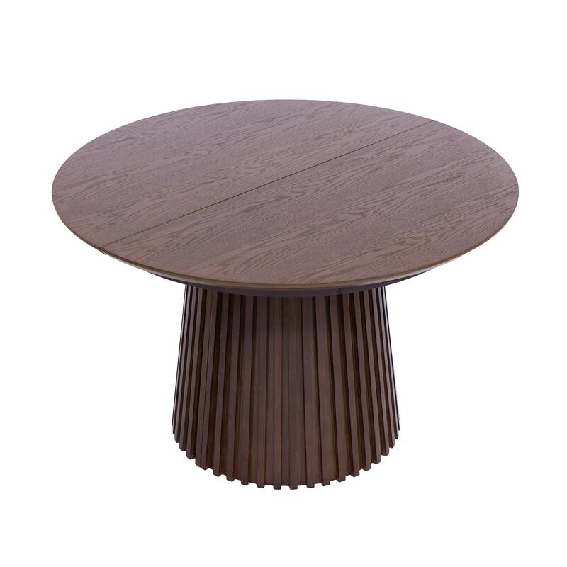 Christopher Knight Home - Camden Modern Expandable Oval Dining Table Base with Fluted Pedestal Design