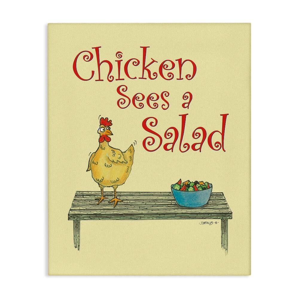 Stupell Chicken Salad Vintage Pun Canvas Wall Art Design By Roger Straub