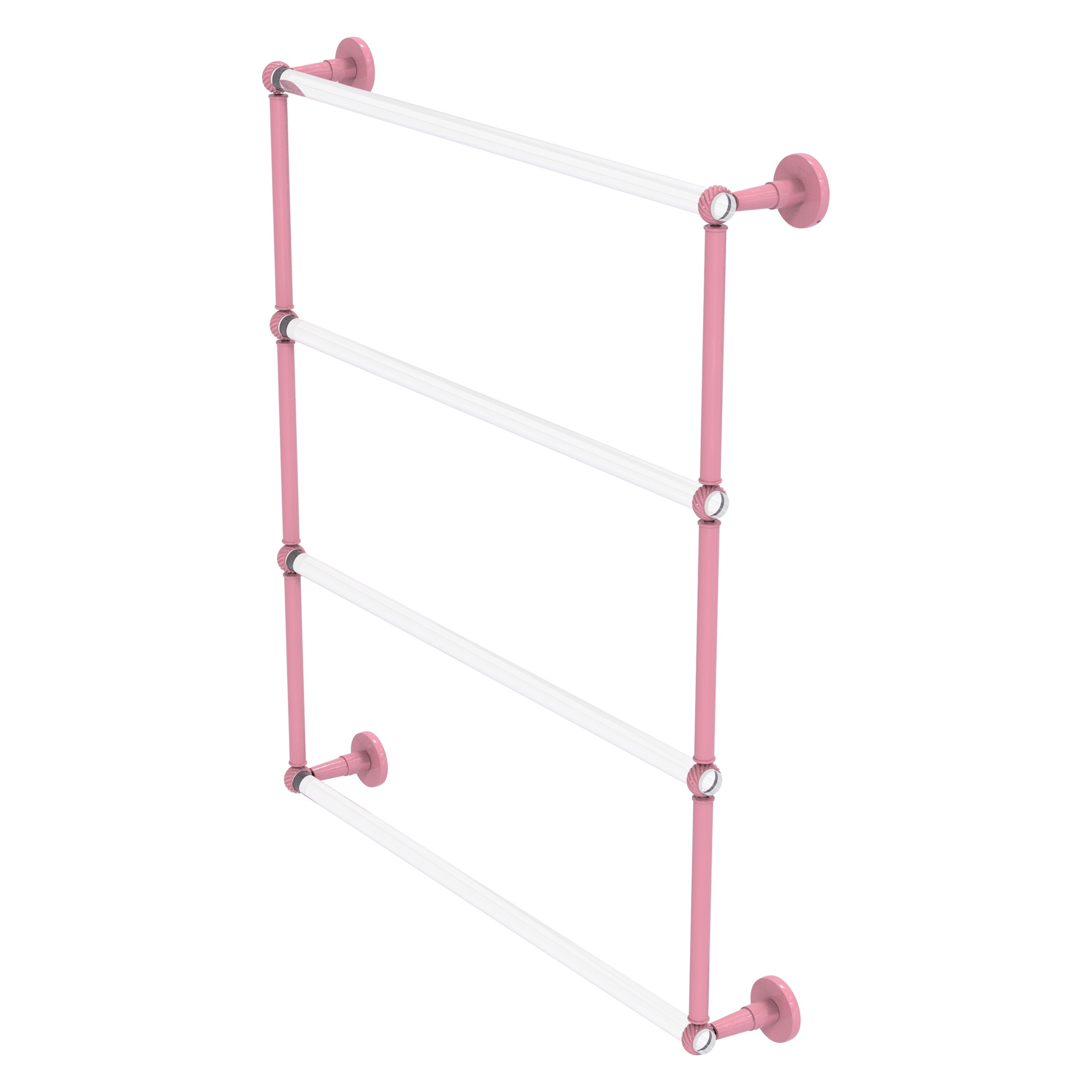 Allied Brass Clearview Collection 4 Tier 24 Inch Ladder Towel Bar with Twisted Accents