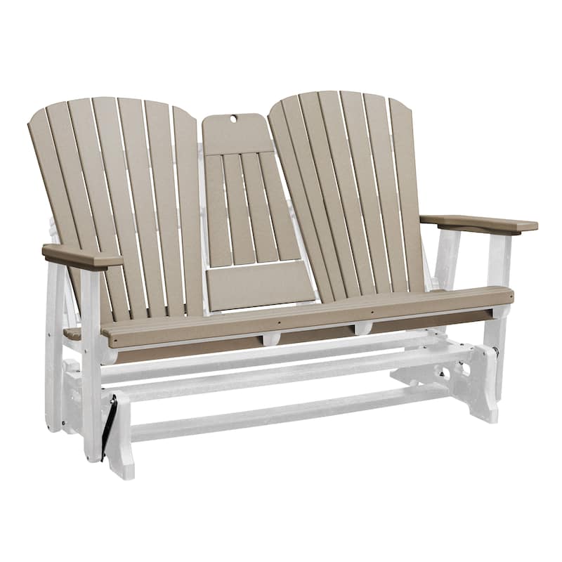 American Furniture Classics Two Seat Fan Back Glider with Drop Down Table/Cup Holder - N/A