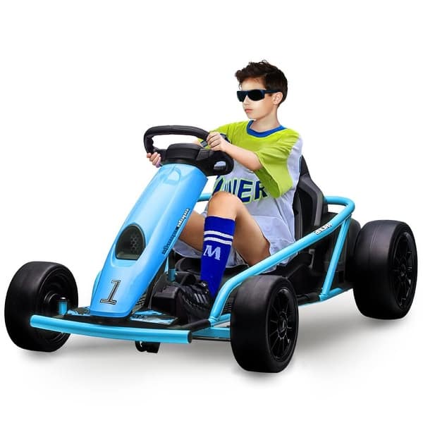 slide 2 of 30, 24V Kids Go Kart with Powerful Motors, Large Battery Blue