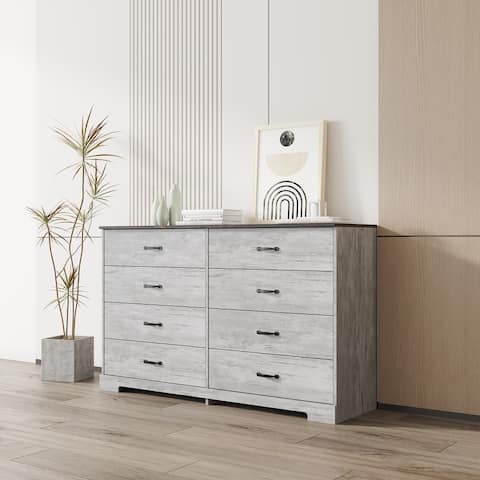 Modern Wood Grain Dresser,Side Cabinet with 8 Drawers