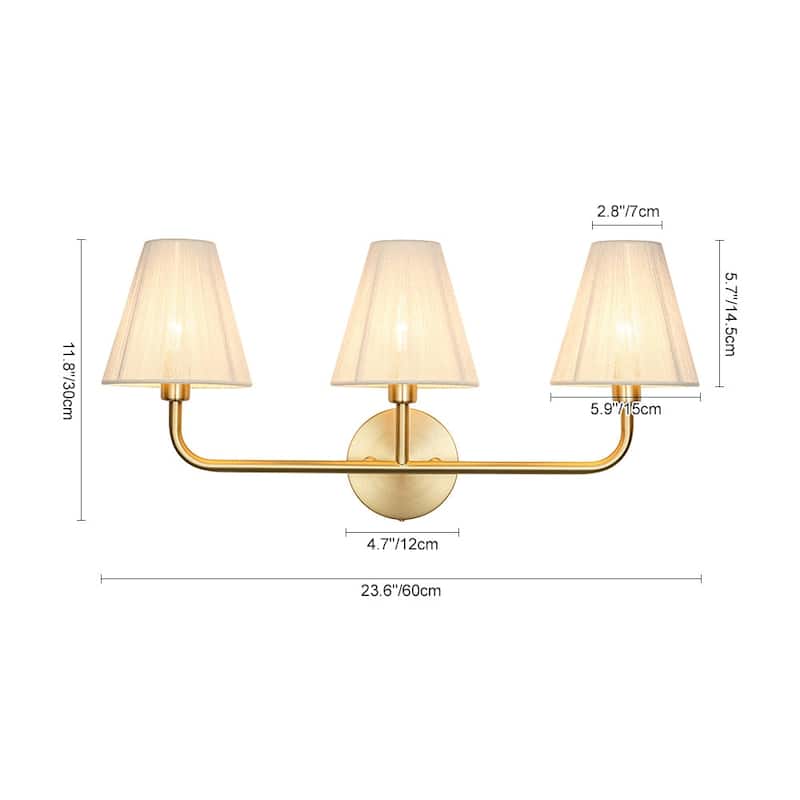 3-Light Woven Ivory String Shade Vanity Wall Lamp 23.6 in