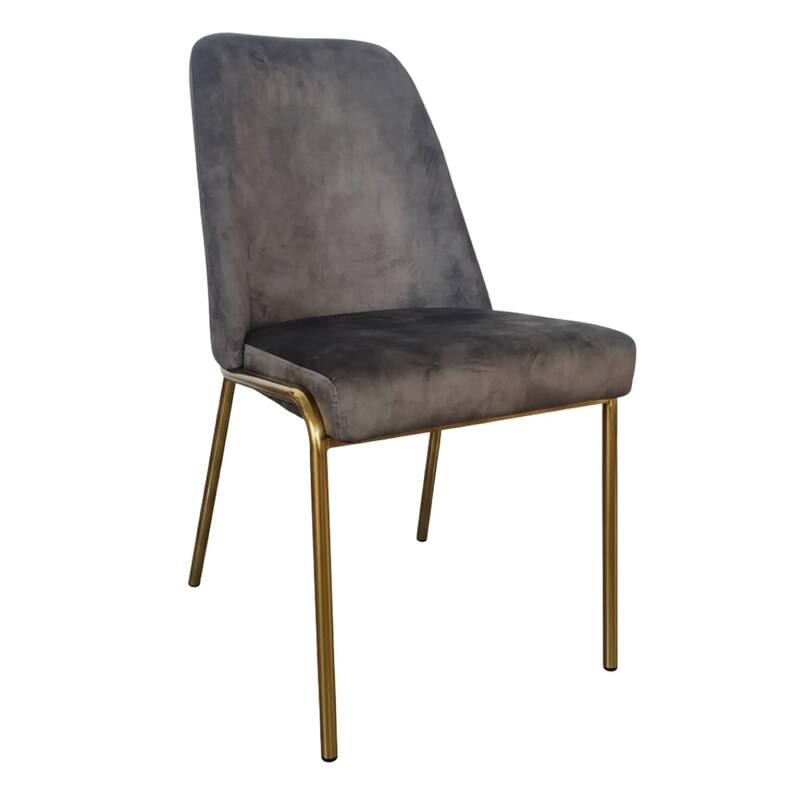Lumen Modern Upholstered Kitchen Dining Chair with Gold Steel Legs Ergonomic Accent Chair - Seaweed Green Velvet